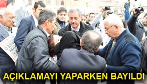Protesto eyleminde bayıldı
