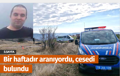 1 Haftadır aranıyordu cesedi bulundu!