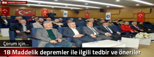 18 Maddelik depremler ile ilgili tedbir ve öneriler