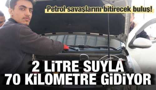  2 litre suyla 70 kilometre gidiyor