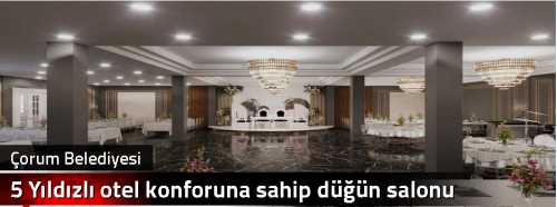 5 Yıldızlı otel konforuna sahip düğün salonu