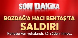 Bozdağ kürsüden indikten sonra da bir grup, saldırmak için üzerine yürüdüler