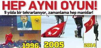 9 yılda bir tekrarlanan aynı bayrak oyunu sahnede