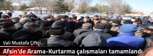 Afşin'de Arama-Kurtarma çalışmaları tamamlandı