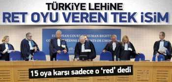 AİHM'de Türkiye lehine ret oyu veren tek isim o