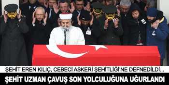 ALACA'LI ŞEHİT UZMAN ÇAVUŞ TOPRAĞA VERİLDİ