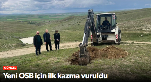 Alaca'nın  Yeni OSB için ilk kazma vuruldu