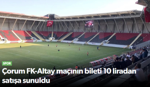  Altay maçının biletleri satışa çıktı 10 TL