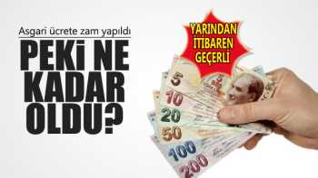 Asgari ücret yarından itibaren 891 lira