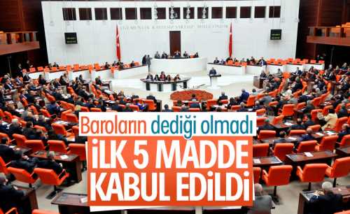 Barolar için kanun teklifinde ilk 5 madde kabul edildi