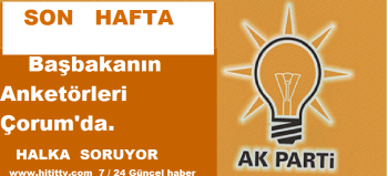 Başbakanın Anketörleri Çorum'da 