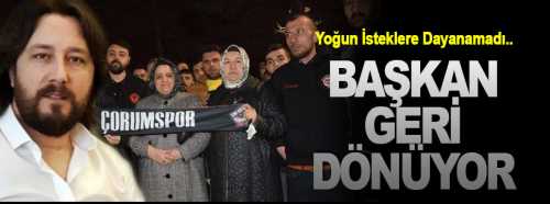 Başkan Fatih Özcan geri dönüyor