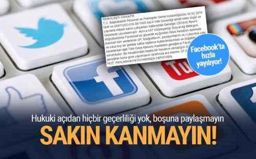 Bilişim hukuku uzmanları, sosyal medyada "Resmileşti Dikkat" başlığıyla yayılan uyarı metinlerinin hukuki açıdan geçerliliğinin olmadığını bildirdi.