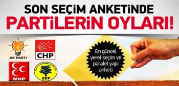 Bu gün seçim anketinde partilerin oy oranları