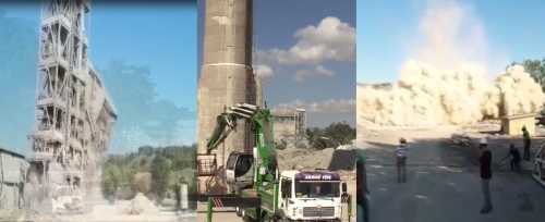 Çimento Fabrikasının Çelik Kuleleri Böyle Yıkıldı!