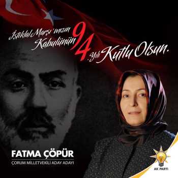 Çöpür'den İstiklal Marşı'nın kabulü mesajı