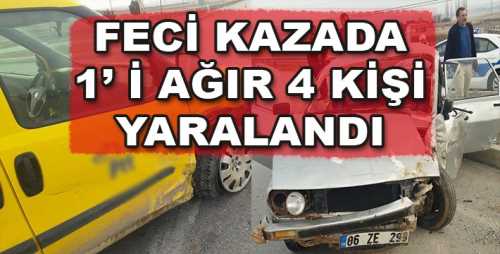 Çorum -Sungurlu'daFeci Kazada 4 Kişi Yaralandı