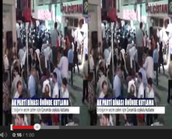 ÇORUM AK PARTİ ÖNÜNDE KUTLAMALAR