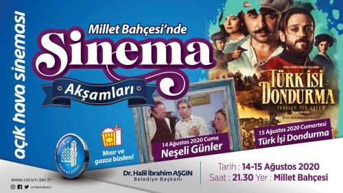 Çorum Belediyesi'nden açık hava sinema günleri