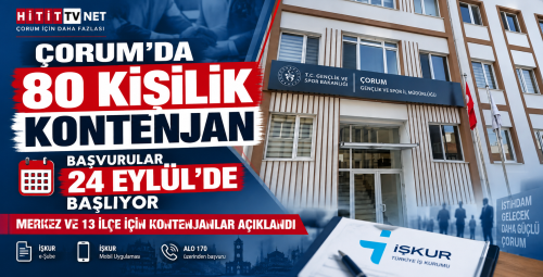 Çorum’da 80 Kişilik İUP Başvurusu Başlıyor: İlçe İlçe Kontenjanlar Açıklandı