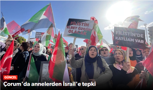 Çorum'da Anneler Filistin'in özgürlüğüne kavuşması için dua da etti