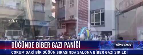 Çorum'da düğünde silah yerine biber gazı sıktılar