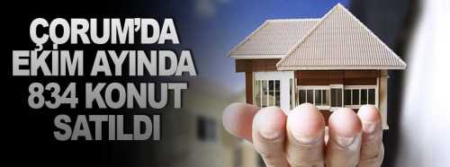 Çorum'da Ekim ayında 834 konut satıldı