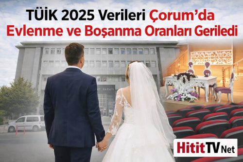 Çorum’da Evlenme ve Boşanma Oranları Geriledi