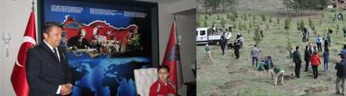 Çorum’da ilkokul öğrenciler,i 10 Nisan Polis Teşkilatının 171. Kuruluşu Yıl dönümünde İl Emniyet Müdürlüğünü ziyarette bulundu.