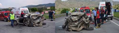 Çorum'da Kamyonet ve otomobil çarpıştı: 1 ölü, 2 yaralı