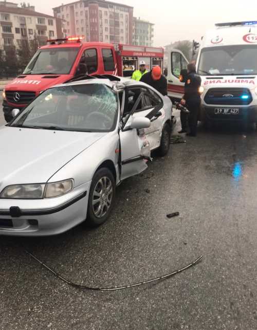 Çorum'da maddi hasarlı trafik kazası 1 yaralı