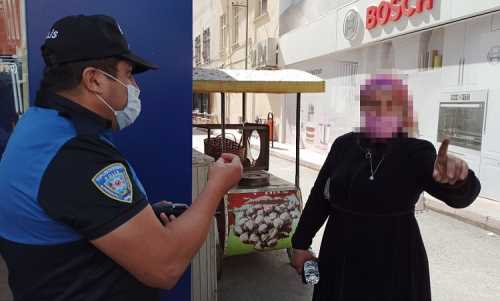 Çorum'da Maskesiz kadın Polisi çileden çıkardı