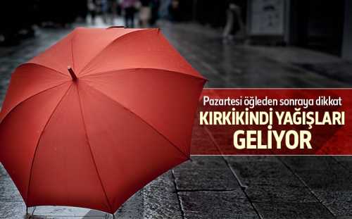 Çorum'da Pazartesi öğleden sonra kırkikindi yağışları geliyor