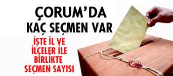 ÇORUM’DA SEÇMEN SAYISINDA DÜŞÜŞ VAR
