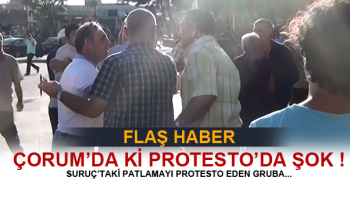 ÇORUM'DA SURUÇ'TAKİ OLAYI PROTESTO EDEN GRUBA TEPKİ