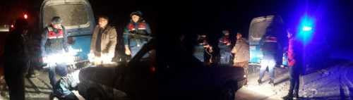 Çorum'da Yolda Kalan Aileyi Jandarma Kurtardı