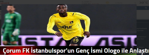 Çorum FK İstanbulspor’un Genç İsmi Ologo ile Anlaştı