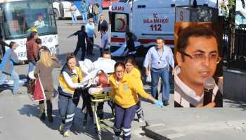 ÇORUM HABER MUHABİRİ TANER ŞİMŞEK  PATLAMADA YARALANDI