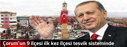 Çorum’un 9 ilçesi ilk kez ilçesi teşvik sisteminde 