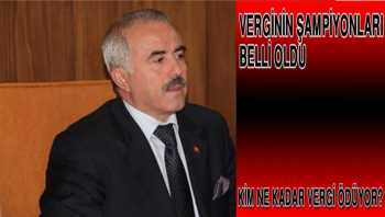 ÇORUM’UN GELİR VERGİSİ REKORTMENLERİ BELLİ OLDU