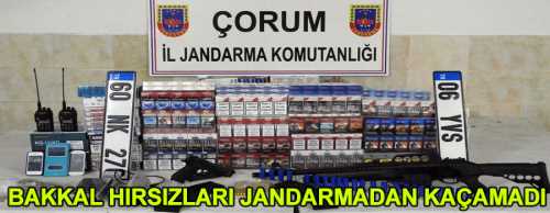 Çorum'un Kargı ilçesinde, bir bakkaldan hırsızlık yapan 3 kişi jandarma ekiplerinin düzenlediği operasyonla kıskıvrak yakalandı.