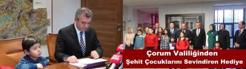 Çorum Valiliği şehit çocuklarına Laptop hediye etti