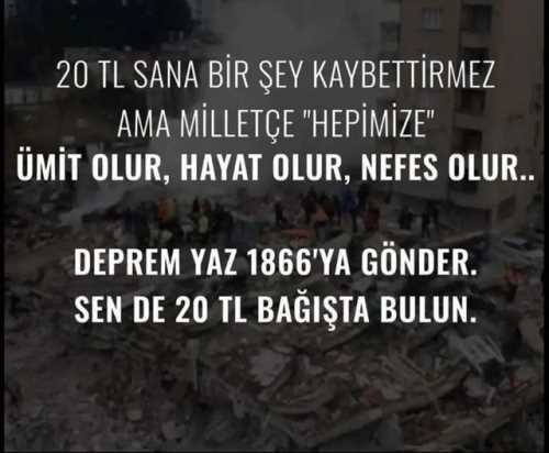 DEPREM yazıp SMS Atalım