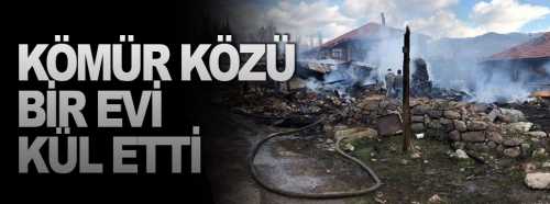 Dışarıya atılan kömür közü bir evi yaktı