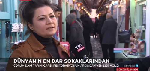 Dünyanın "en dar çarşısı" Çorum'da TRT Habere Konu oldu