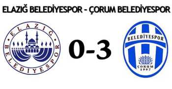 ELAZIĞ SPOR : 0  ÇORUM BLDY SPOR : 3