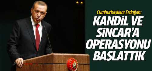 Erdoğan: Kandil ve Sincar'a operasyonu başlattık