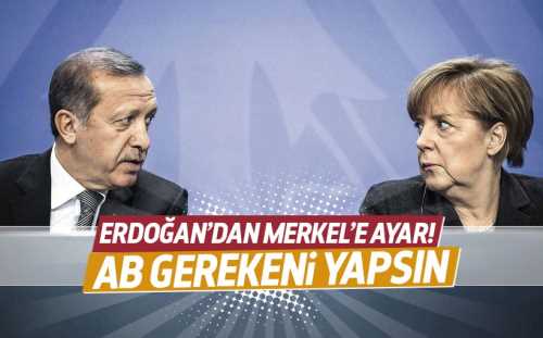 Erdoğan, Merkel ile görüştü