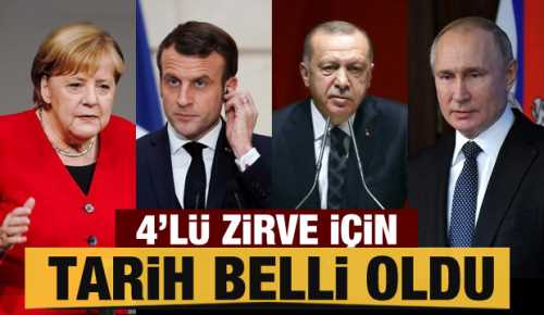 Erdoğan,Putin, Macron ve Merkel ile 5 Mart'ta bir arada