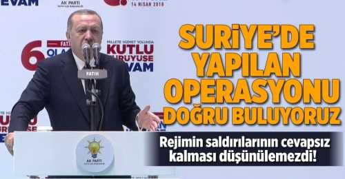 Erdoğan Yapılan operasyonu doğru buluyoruz